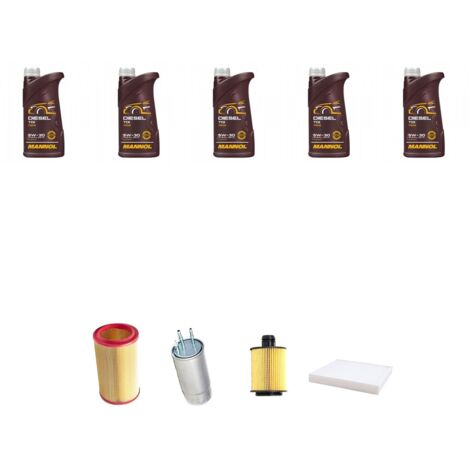 Kit tagliando 4 FILTRI e 5L OLIO compatibile con Fiat Bravo II 1.6 MJT 16v 77kw dal 2008