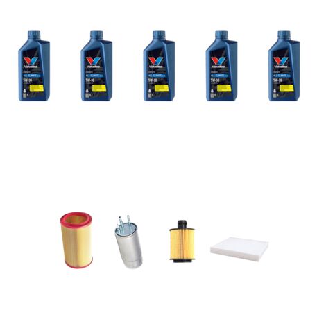 Kit tagliando 4 FILTRI e 5L OLIO compatibile con Fiat Bravo II 1.6 MJT 16v 88kw dal 2008