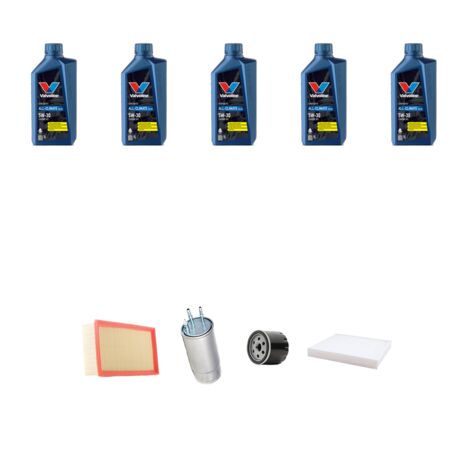 Kit tagliando 4 FILTRI e 5L OLIO compatibile con Fiat Bravo II 1.9 MJT 110kw dal 2007 al 2009