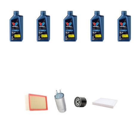 Kit tagliando 4 FILTRI e 5L OLIO compatibile con Fiat Bravo II 1.9 MJT 88kw dal 2007