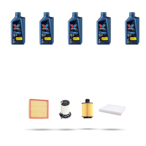 Kit tagliando 4 FILTRI e 5L OLIO compatibile con Fiat Doblo II 1.6 JTD 74kw dal 2010