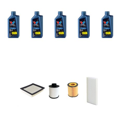 Kit tagliando 4 FILTRI e 5L OLIO compatibile con Fiat Doblo II 2.0 JTD 99kw dal 2010