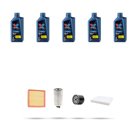 Kit tagliando 4 FILTRI e 5L OLIO compatibile con Fiat Multipla 1.9 (186) Jtd 77kw dal 1998 al 2001