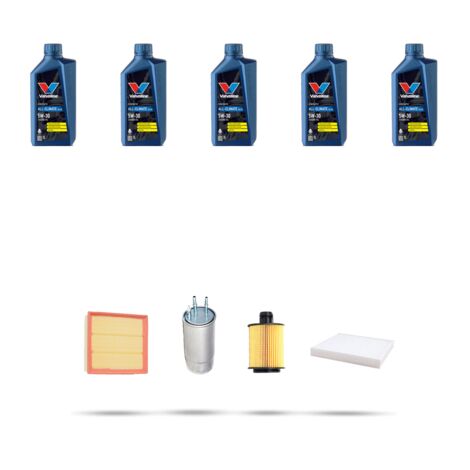 Kit tagliando 4 FILTRI e 5L OLIO compatibile con Fiat Punto Evo 1.6 MJT 88kw dal 2009