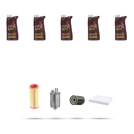 Kit tagliando 4 FILTRI e 5L OLIO compatibile con Fiat Punto II 1.9 D 44kw dal 1999