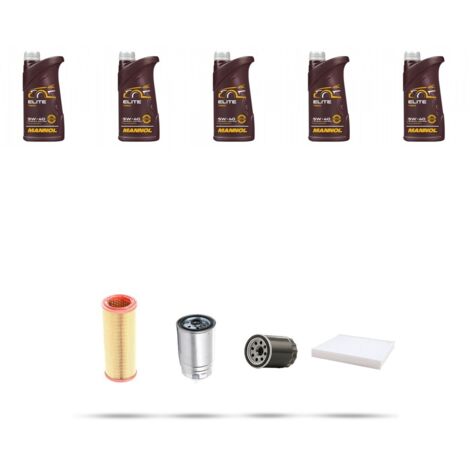 Kit tagliando 4 FILTRI e 5L OLIO compatibile con Fiat Punto II 1.9 JTD 59kw dal 1999