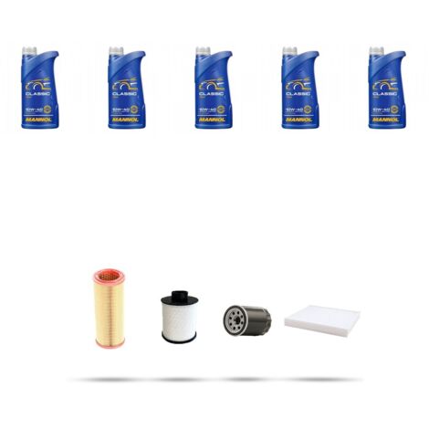 Kit tagliando 4 FILTRI e 5L OLIO compatibile con Fiat Punto II 1.9 JTD 63kw dal 2001