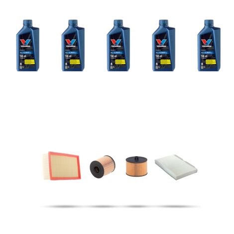 Kit tagliando 4 FILTRI e 5L OLIO compatibile con Fiat Scudo II 2.0 jtd 100kw dal 2007