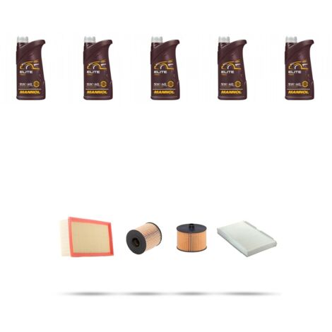 Kit tagliando 4 FILTRI e 5L OLIO compatibile con Fiat Scudo II 2.0 jtd 100kw dal 2007