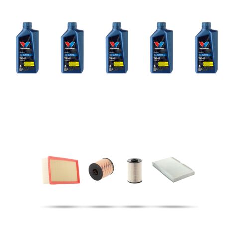 Kit tagliando 4 FILTRI e 5L OLIO compatibile con Fiat scudo II 2.0 jtd 120kw dal 2010
