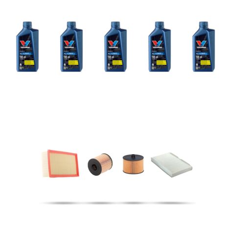 Kit tagliando 4 FILTRI e 5L OLIO compatibile con Fiat Scudo II 2.0 jtd 88kw dal 2007