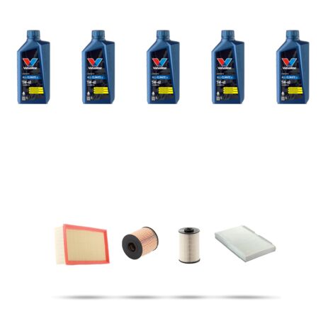 Kit tagliando 4 FILTRI e 5L OLIO compatibile con Fiat Scudo II 2.0 Multijet 94kw dal 2011