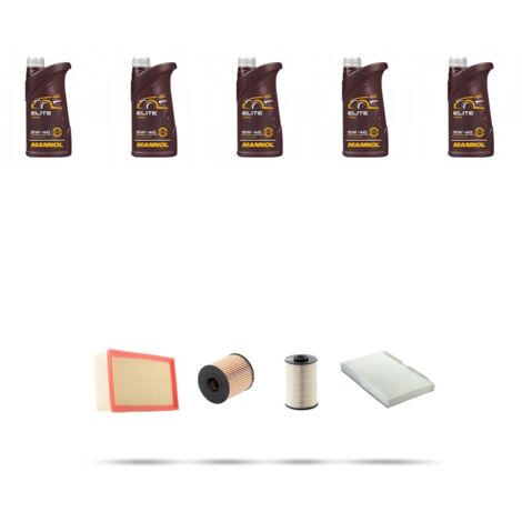 Kit tagliando 4 FILTRI e 5L OLIO compatibile con Fiat Scudo II 2.0 Multijet 94kw dal 2011