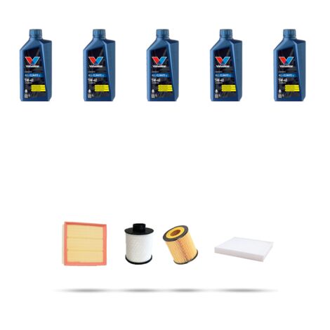 Kit tagliando 4 FILTRI e 5L OLIO compatibile con Fiat Sedici (189) 1.9 Jtd 88kw dal 2006 al 2009