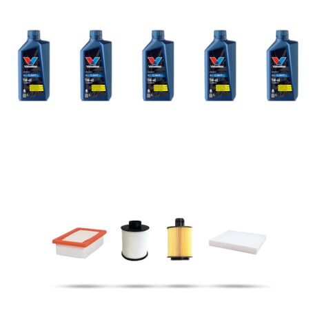 Kit tagliando 4 FILTRI e 5L OLIO compatibile con Fiat Sedici (189) 2.0 JTD 99kw dal 2009