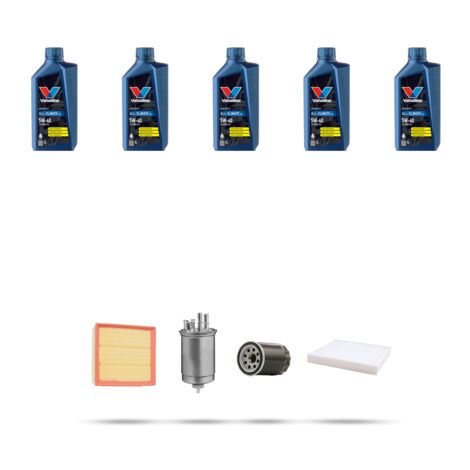 Kit tagliando 4 FILTRI e 5L OLIO compatibile con Fiat Strada (178,278) 1.9 TD 46kw dal 2000