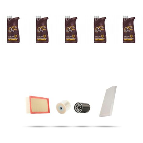 Kit tagliando 4 FILTRI e 5L OLIO compatibile con Fiat Ulysse II 2.2 JTD 16v 94kw dal 2002 al 2006