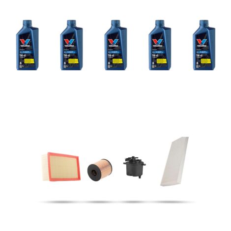 Kit tagliando 4 FILTRI e 5L OLIO compatibile con Fiat Ulysse II 2.2 Multijet 125kw dal 2007 al 2011