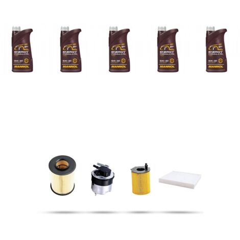 Kit tagliando 4 FILTRI e 5L OLIO compatibile con Ford C-Max 1.6 tdci 74kw dal 2007 al 2010