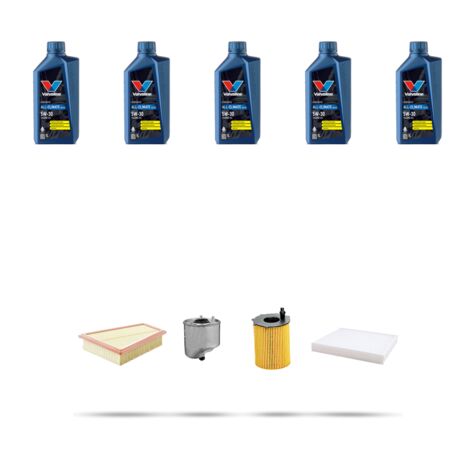 Kit tagliando 4 FILTRI e 5L OLIO compatibile con Ford Fiesta VI 1.6 tdci 55kw dal 2008