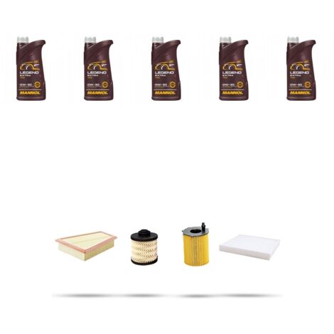 Kit tagliando 4 FILTRI e 5L OLIO compatibile con Ford Fiesta VII 1.5 Tdci 63kw dal 2017
