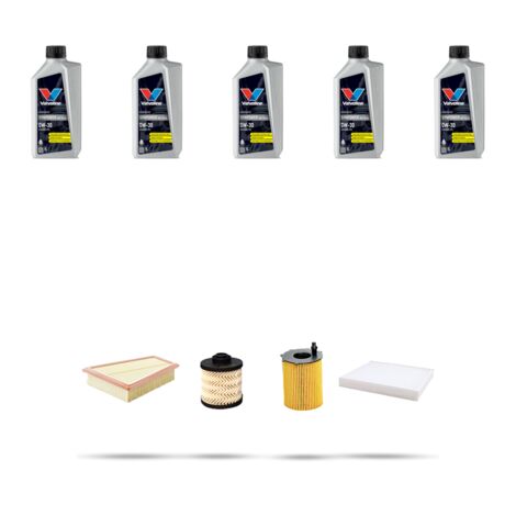 Kit tagliando 4 FILTRI e 5L OLIO compatibile con Ford Fiesta VII 1.5 Tdci 88kw dal 2017