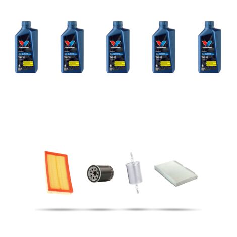 Kit tagliando 4 FILTRI e 5L OLIO compatibile con Ford Focus 1.8i 16v 85kw dal 1998 al 2004