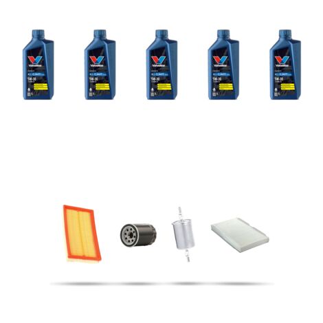 Kit tagliando 4 FILTRI e 5L OLIO compatibile con Ford Focus 2.0i RS 158kw dal 2002 al 2003