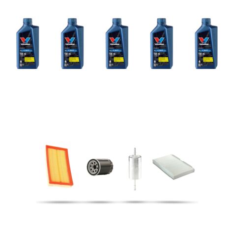 Kit tagliando 4 FILTRI e 5L OLIO compatibile con Ford Focus 2.0i ST 127kw dal 2001 al 2004