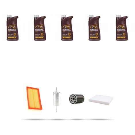 Kit tagliando 4 FILTRI e 5L OLIO compatibile con Ford Focus C-Max 2.0 107kw dal 2004