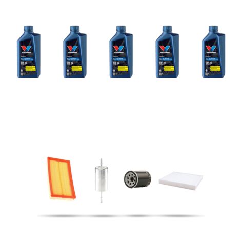 Kit tagliando 4 FILTRI e 5L OLIO compatibile con Ford Focus C-Max 2.0 107kw dal 2004