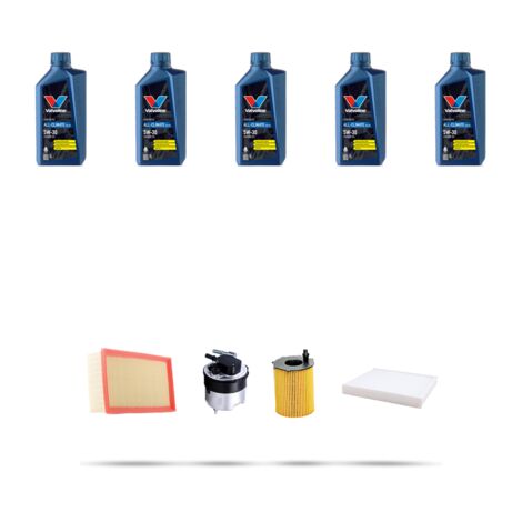 Kit tagliando 4 FILTRI e 5L OLIO compatibile con Ford Focus C-Max TDCI 1.6 66kw dal 2005