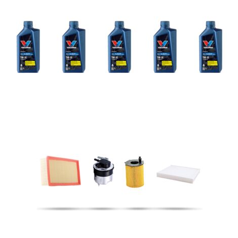 Kit tagliando 4 FILTRI e 5L OLIO compatibile con Ford Focus C-Max TDCI 1.6 80kw dal 2003
