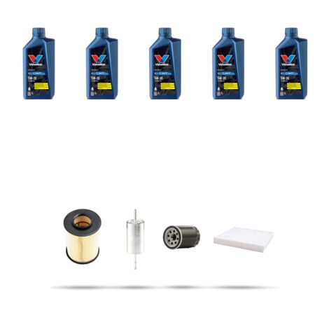 Kit tagliando 4 FILTRI e 5L OLIO compatibile con Ford Focus Cabriolet 2.0 16v 107kw dal 2006