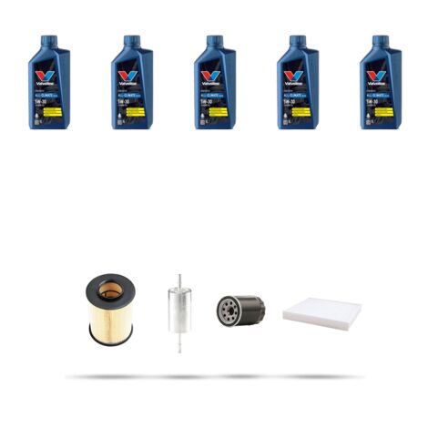Kit tagliando 4 FILTRI e 5L OLIO compatibile con Ford Focus II 2.0 16V 107kw dal 2004