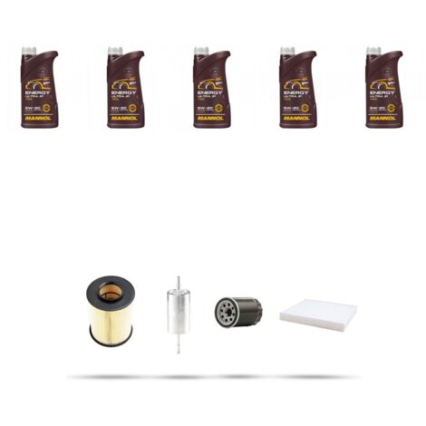 Kit tagliando 4 FILTRI e 5L OLIO compatibile con Ford Focus II 2.0 16V 107kw dal 2004