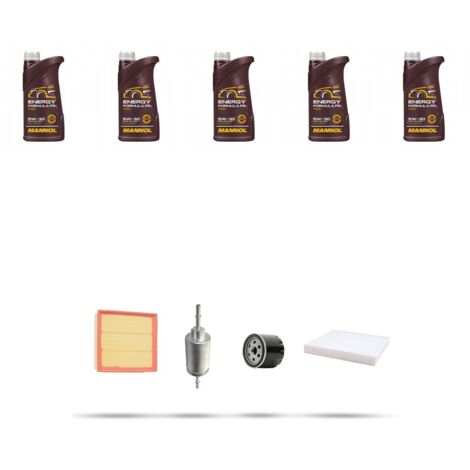 Kit tagliando 4 FILTRI e 5L OLIO compatibile con Ford Fusion 1.4 16v GPL /LPG 59kw dla 2009