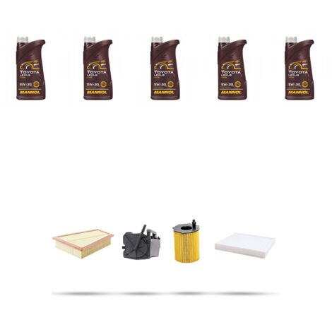 Kit tagliando 4 FILTRI e 5L OLIO compatibile con Ford Fusion 1.6 Tdci 66kw dal 2004