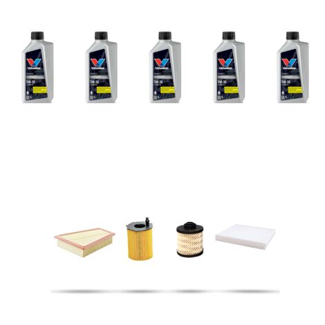 Kit tagliando 4 FILTRI e 5L OLIO compatibile con Ford KA+ 1.5 TDCI 70kw dal 2018