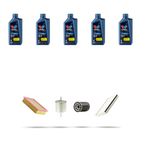 Kit tagliando 4 FILTRI e 5L OLIO compatibile con Ford Maverick II 2.0 16V 91kw dal 2000