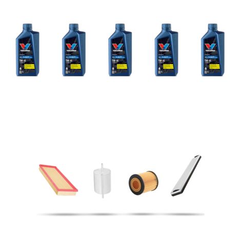 Kit tagliando 4 FILTRI e 5L OLIO compatibile con Ford Mondeo III 1.8 81kw dal 2000 dal 2007