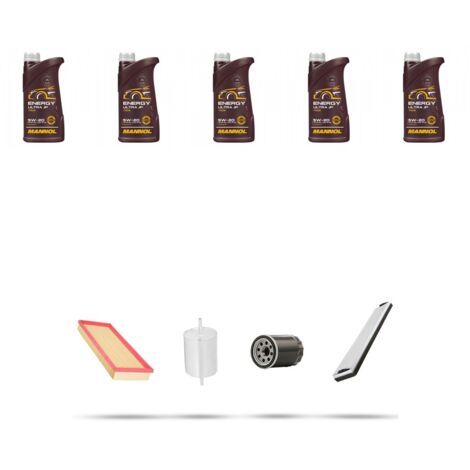 Kit tagliando 4 FILTRI e 5L OLIO compatibile con Ford Mondeo III 1.8 Sci 96kw dal 2003 dal 2007