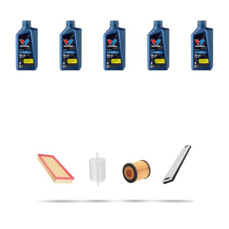 Kit tagliando 4 FILTRI e 5L OLIO compatibile con Ford Mondeo III 2.0 106kw dal 2000 dal 2007