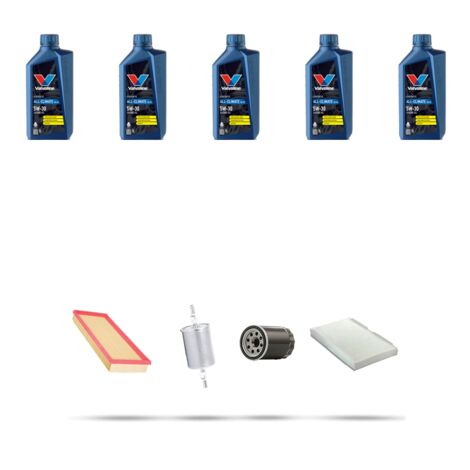 Kit tagliando 4 FILTRI e 5L OLIO compatibile con Ford Tourneo Connect 1.8 16v 85kw 2002