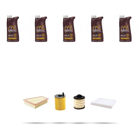 Kit tagliando 4 FILTRI e 5L OLIO compatibile con Ford Transit Tourneo Courier 1.5 TDCi 70kw dal 2015