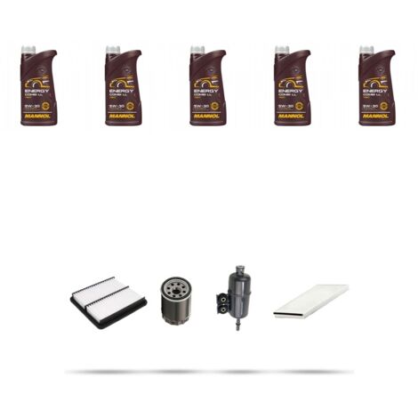 Kit tagliando 4 FILTRI e 5L OLIO compatibile con Honda Accord Coupe VII 2.0i 108kw dal 1998