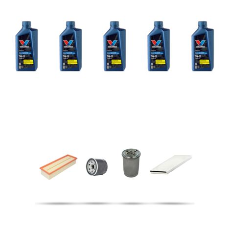 Kit tagliando 4 FILTRI e 5L OLIO compatibile con Honda Accord Coupe VII 2.3i 16v 113kw dal 2000