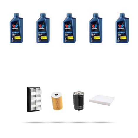 Kit tagliando 4 FILTRI e 5L OLIO compatibile con Hyundai i20 II 1.1 CRDi 55kw dal 2014