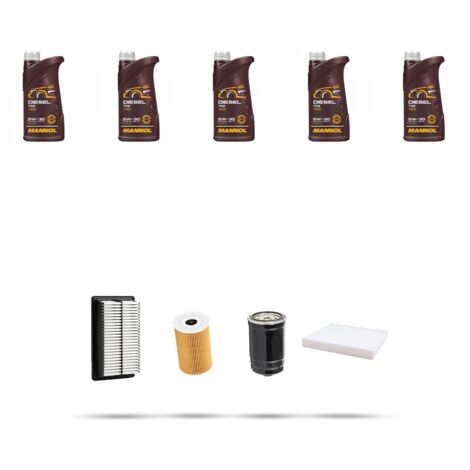 Kit tagliando 4 FILTRI e 5L OLIO compatibile con Hyundai i20 II 1.1 CRDi 55kw dal 2014