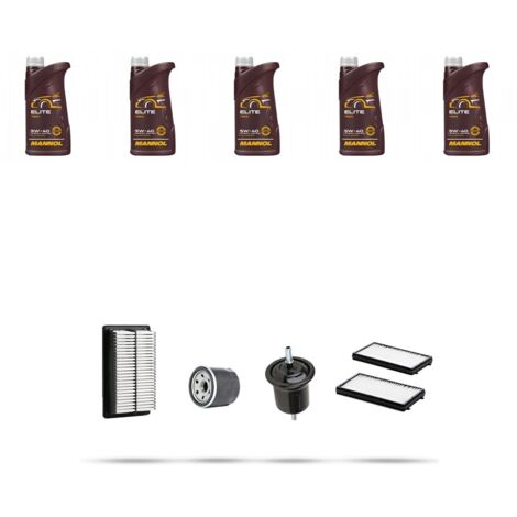 Kit tagliando 4 FILTRI e 5L OLIO compatibile con Hyundai Santa FE I 2.7 v6 127kw dal 2000